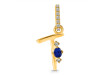 Lapis & White Topaz Alphabet T Pendant LLP-RDA-46.
