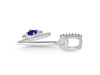Lapis & White Topaz Alphabet V Pendant LLP-RDA-48.