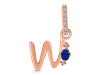 Lapis & White Topaz Alphabet W Pendant LLP-RDA-49.