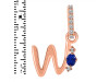 Lapis & White Topaz Alphabet W Pendant LLP-RDA-49.