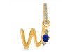 Lapis & White Topaz Alphabet W Pendant LLP-RDA-49.