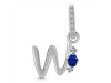Lapis & White Topaz Alphabet W Pendant LLP-RDA-49.