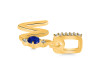 Lapis & White Topaz Alphabet W Pendant LLP-RDA-49.