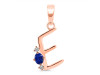 Lapis & White Topaz Alphabet E Pendant LLP-RDA-5.
