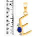 Lapis & White Topaz Alphabet E Pendant LLP-RDA-5.