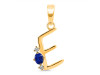 Lapis & White Topaz Alphabet E Pendant LLP-RDA-5.