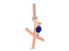 Lapis & White Topaz Alphabet X Pendant LLP-RDA-50.