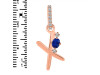 Lapis & White Topaz Alphabet X Pendant LLP-RDA-50.
