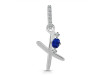 Lapis & White Topaz Alphabet X Pendant LLP-RDA-50.