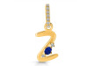 Lapis & White Topaz Alphabet Z Pendant LLP-RDA-52.