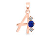 Lapis & White Topaz Alphabet A Pendant LLP-RDA-53.