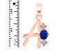 Lapis & White Topaz Alphabet A Pendant LLP-RDA-53.