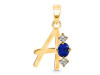 Lapis & White Topaz Alphabet A Pendant LLP-RDA-53.