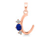 Lapis & White Topaz Alphabet C Pendant LLP-RDA-55.