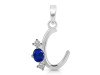 Lapis & White Topaz Alphabet C Pendant LLP-RDA-55.