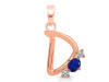 Lapis & White Topaz Alphabet D Pendant LLP-RDA-56.