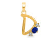 Lapis & White Topaz Alphabet D Pendant LLP-RDA-56.