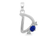 Lapis & White Topaz Alphabet D Pendant LLP-RDA-56.
