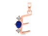 Lapis & White Topaz Alphabet E Pendant LLP-RDA-57.