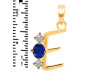 Lapis & White Topaz Alphabet E Pendant LLP-RDA-57.