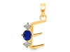 Lapis & White Topaz Alphabet E Pendant LLP-RDA-57.