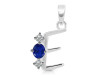 Lapis & White Topaz Alphabet E Pendant LLP-RDA-57.