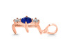Lapis & White Topaz Alphabet E Pendant LLP-RDA-57.