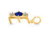 Lapis & White Topaz Alphabet E Pendant LLP-RDA-57.