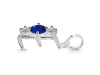 Lapis & White Topaz Alphabet E Pendant LLP-RDA-57.