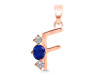 Lapis & White Topaz Alphabet F Pendant LLP-RDA-58.