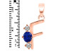 Lapis & White Topaz Alphabet F Pendant LLP-RDA-58.