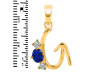 Lapis & White Topaz Alphabet G Pendant LLP-RDA-59.