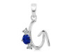 Lapis & White Topaz Alphabet G Pendant LLP-RDA-59.
