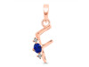 Lapis & White Topaz Alphabet F Pendant LLP-RDA-6.