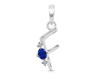 Lapis & White Topaz Alphabet F Pendant LLP-RDA-6.