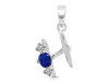 Lapis & White Topaz Alphabet H Pendant LLP-RDA-60.