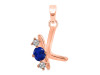 Lapis & White Topaz Alphabet K Pendant LLP-RDA-63.