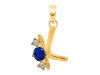 Lapis & White Topaz Alphabet K Pendant LLP-RDA-63.