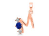 Lapis & White Topaz Alphabet M Pendant LLP-RDA-65.