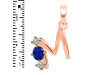Lapis & White Topaz Alphabet M Pendant LLP-RDA-65.
