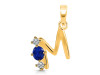Lapis & White Topaz Alphabet M Pendant LLP-RDA-65.