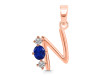 Lapis & White Topaz Alphabet N Pendant LLP-RDA-66.