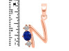 Lapis & White Topaz Alphabet N Pendant LLP-RDA-66.