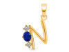Lapis & White Topaz Alphabet N Pendant LLP-RDA-66.