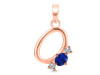 Lapis & White Topaz Alphabet O Pendant LLP-RDA-67.
