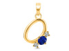 Lapis & White Topaz Alphabet O Pendant LLP-RDA-67.