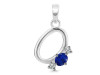 Lapis & White Topaz Alphabet O Pendant LLP-RDA-67.