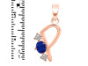 Lapis & White Topaz Alphabet P Pendant LLP-RDA-68.
