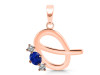 Lapis & White Topaz Alphabet Q Pendant LLP-RDA-69.