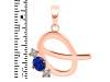 Lapis & White Topaz Alphabet Q Pendant LLP-RDA-69.